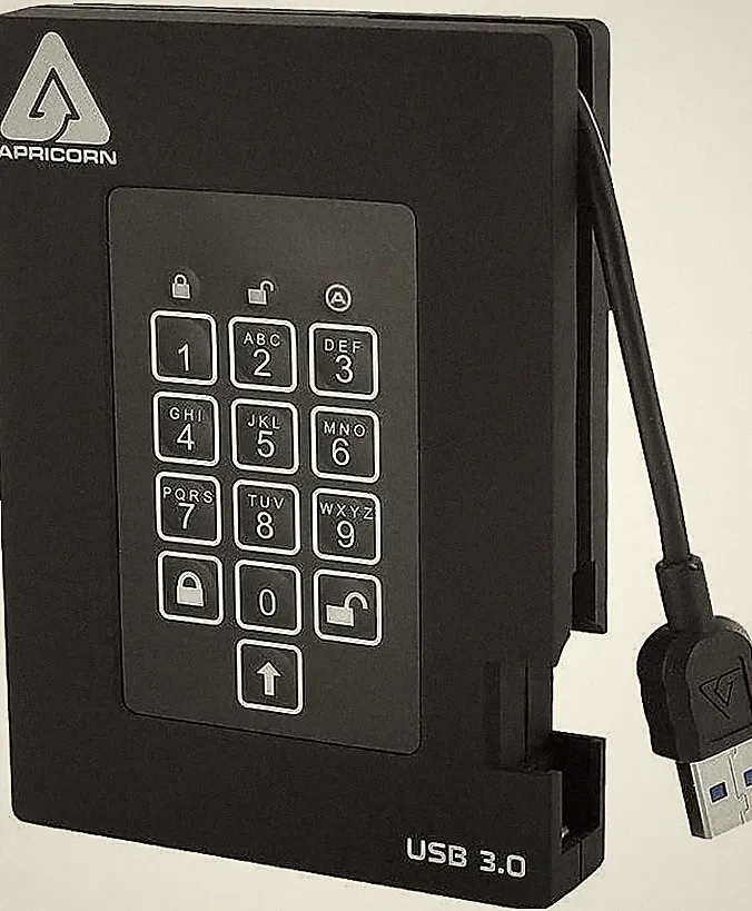 Aegis Fortress 2TB USB 3.0 External Hard Drive, Black New!!!