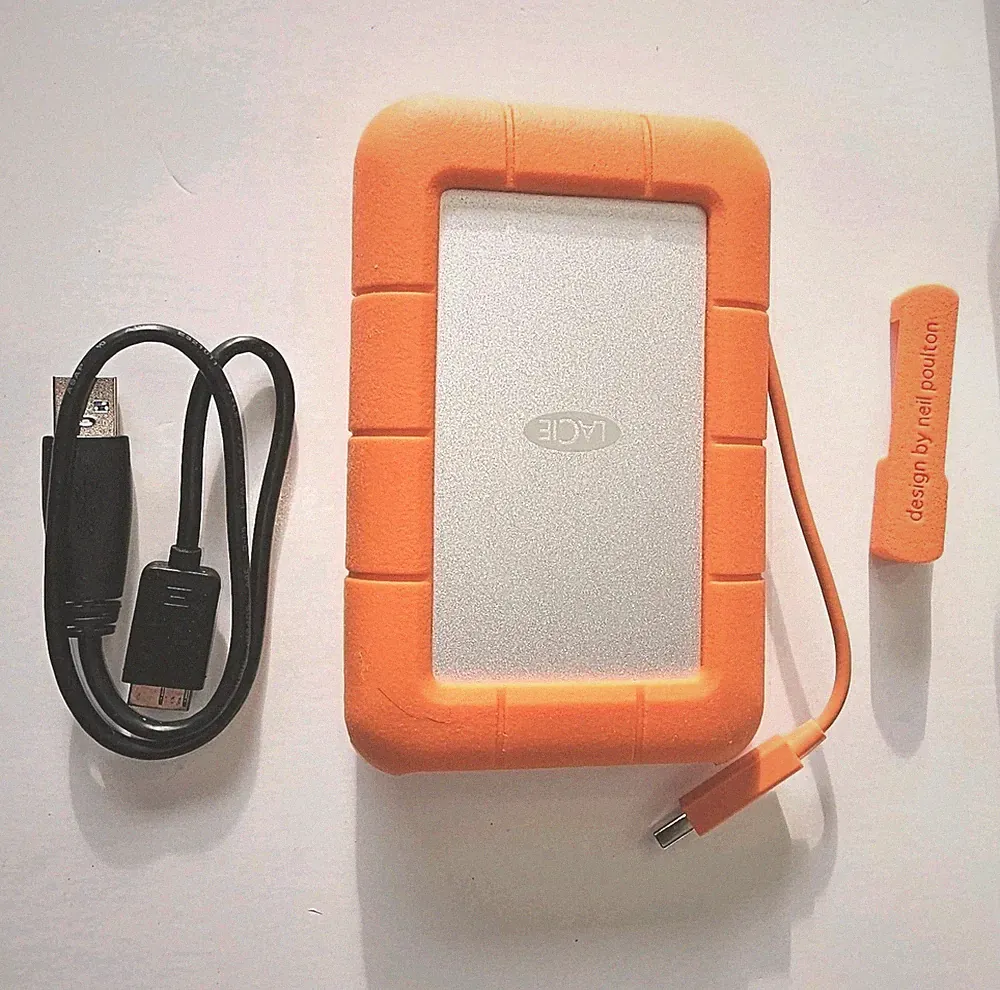 LaCie Rugged 1TB USB-C Thunderbolt Portable Storage External Hard Drive Open Box