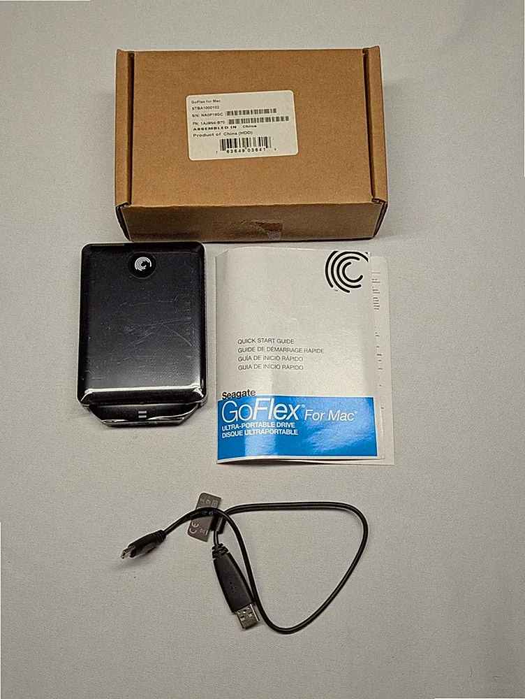 Seagate FreeAgent GoFlex For Mac 1TB External Hard Drive Ultra-Portable USB 2.0