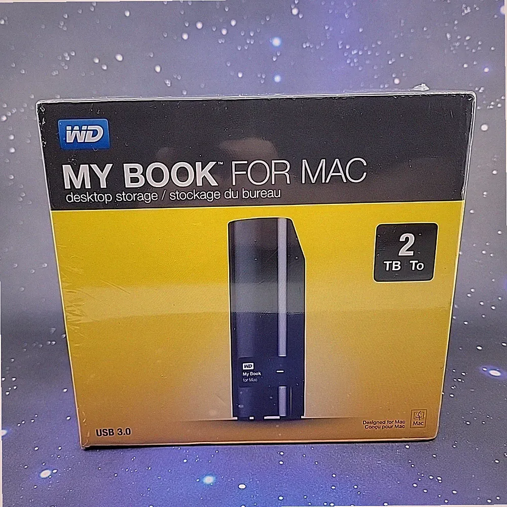 WD My Book for Mac 2TB Desktop External Hard Drive USB 3.0 Black Sealed - New